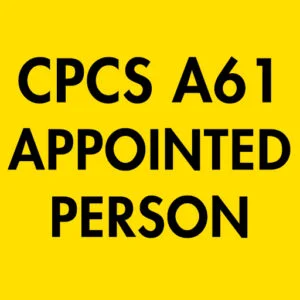 CPCS A61 Appointed Person Theory Test Questions and Answers